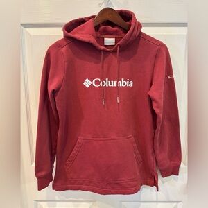 Columbia Burgundy Sweatshirt Hoodie Long Sleeve Front Pocket Women’s Size S